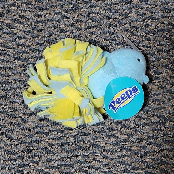 Blue Peep Peeps for Pets  Fleece Bottom Plush Chick Squeaky Dog and Cat Pet Toy - Picture 2 of 5